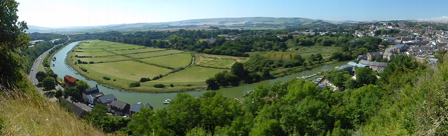 The River Ouse with Lewes to the right